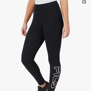 Fila  Black Cotton Pull On Leggings size medium